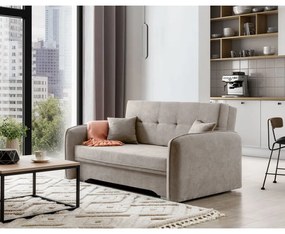 Bézs zsenília kinyitható-tárolóhelyes kanapé 155 cm Laine – ELTAP