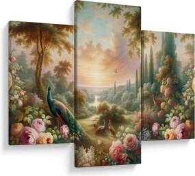 Kép - Pávák a kertben (90x60 cm)