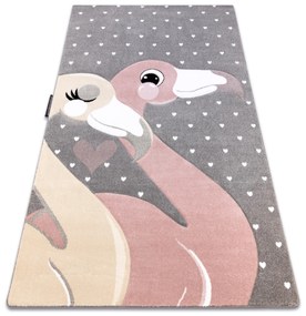 PETIT szőnyeg FLAMINGOS Flamingók szív szürke