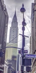 Poszter 50x100cm New York város alaprajza Chrysler épületével, Assaf Frank