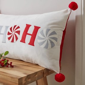 Bársony díszpárna karácsonyi mintával 60x30 cm Ho Ho Ho – Catherine Lansfield