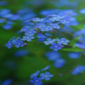 A kék virágok képe (órával) (90x30 cm)