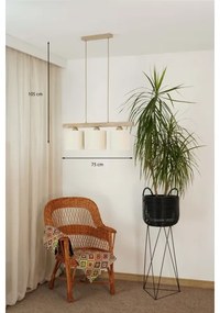 Brilagi - Csillár zsinóron FOREST 3xE27/15W/230V fenyő/barna/krémes