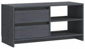 szürke tömör fenyőfa TV szekrény 80 x 31 x 39 cm