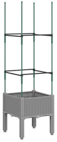 világosszürke PP rácsos kerti ültetőláda 40 x 40 x 142,5 cm