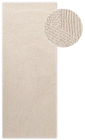 Világos natúr színű kézi szövésű gyapjú futószőnyeg 80x300 cm Eleni Natural White – Hanse Home