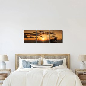 Kép - Kalózhajó (órával) (90x30 cm)