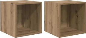 vidaXL Fali Szekrény 2 pcs Artisan tölgy 37 x 37 x 37 cm Faanyag