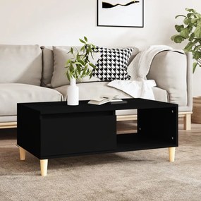 Fekete szerelt fa dohányzóasztal 90x50x36,5 cm