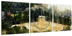 Kép - Zeusz temploma, Athén, Görögország (órával) (90x30 cm)