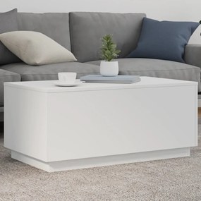 Fehér dohányzóasztal LED-lámpákkal 90x50x40 cm