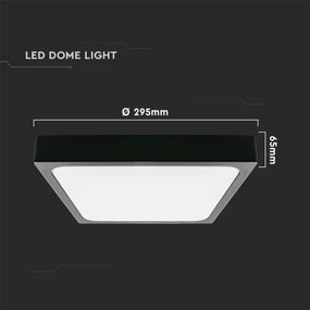 LED Fürdőszobai mennyezeti lámpa LED/24W/230V 6500K IP44 29,5x29,5 cm fekete