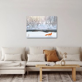 Kép - róka a téli tájban (70x50 cm)