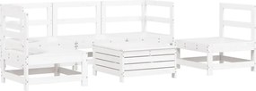 vidaXL 6 részes fehér tömör fenyőfa kerti kanapészett