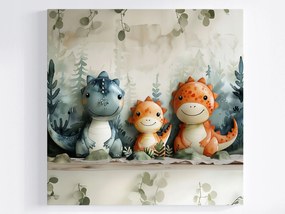 Canvas Vicces Dinoszauruszok Család Anya Apa Portré 80x80