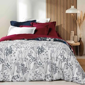 Piros gumis bio pamut lepedő 90x190 cm Biolina – douceur d'intérieur