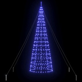 LED Karácsonyfák talajráccsal 800 LED-del Kék 400 cm Vas