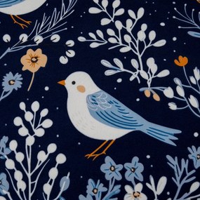 Mikroszálas lepedő DENIM BIRDS kék 90x200 cm