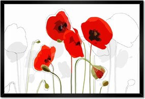 Poszter keretben 60x40 Piros pipacs virág