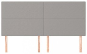 4 db világosszürke szövet fejtámla 100x5x78/88 cm