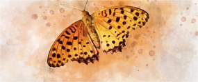 Kép - narancssárga pillangó, akvarell (120x50 cm)