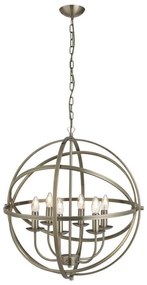 Searchlight 2476-6AB - ORBIT láncos csillár 6xE14/60W/230V sárgaréz