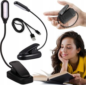 Led asztali lámpa éjszakai lámpa Usb fekete hajlékony csíptetős, mágneses