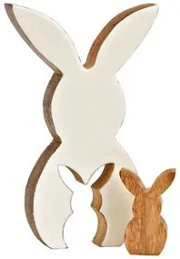 Fa húsvéti nyuszi HOPPYDUO készlet 2 db, 20 cm, fehér
