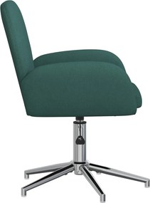 vidaXL forgatható íróasztali szék 54 x 58 x 90 cm Sötétzöld Szövet