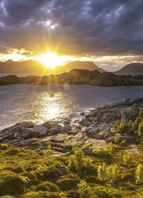 Poszter 20,5x28,4cm Naplemente a norvég fjordban, Assaf Frank