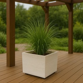 MADERA SQUARE ECO WOOD virágtartó 38,5 cm , fehér ECO, L