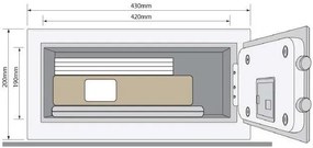 YALE szállodai széf 15" laptophoz YLV200DB1