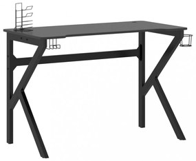 fekete K-lábú gamer asztal 110 x 60 x 75 cm