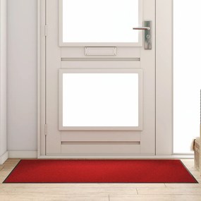 Ajtószőnyeg Piros és Fekete 90 x 150 cm Polipropilén és vinil