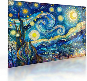 Üveg kép – Csillagos éjszaka mozaikja (70x50 cm)