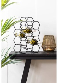 Fekete fém bortartó polcos állvány, palackok száma 12 Salbris – Light &amp; Living