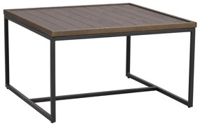 Sötétbarna dohányzóasztal tölgyfa asztallappal ø 70 cm Deerfield – Rowico