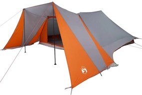 vidaXL Családi Sátor tetővel Szürke és narancs 660 x 456 x 200 cm
