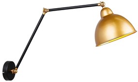Fekete-aranyszínű fém fali lámpa Truck – Candellux Lighting