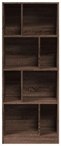 barna tölgy színű szerelt fa könyvszekrény 57 x 28,5 x 141 cm