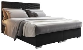 Franciaágy 140 cm Boxspring Harlan Comfort (fekete) (ágyráccsal, matraccal és tárolóhellyel). 1055985