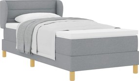 vidaXL Boxrugós ágy matracmal Világosszürke 80 x 200 cm szövet