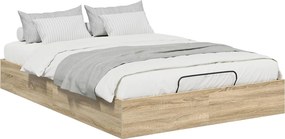 vidaXL Ottomán Ágykeret Sonoma tölgy 193 x 120 x 25 cm Faforgácslap