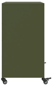 olívazöld acél tálalószekrény 68,5x39x72 cm