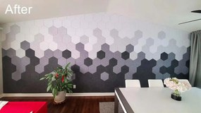 Bilnora extra sűrű hatszögletű öntapadós akusztikus falpanel szobába 9mm vastag 50*50 cm - 01 Fehér