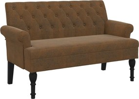 vidaXL barna műbőr pad háttámlával 120x62x75,5 cm