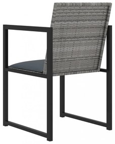 7 részes szürke polyrattan kültéri étkezőgarnitúra párnákkal