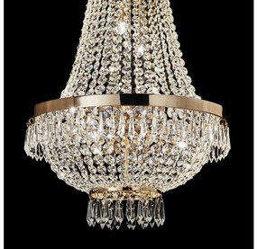 Ideal Lux - láncon függő LED kristálycsillár CAESAR 12xG9/3W/230V Ø 55 cm arany
