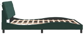 sötétzöld bársony ágykeret LED-ekkel matrac nélkül 160 x 200 cm