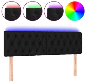 fekete bársony LED-es fejtámla 144 x 7 x 78/88 cm